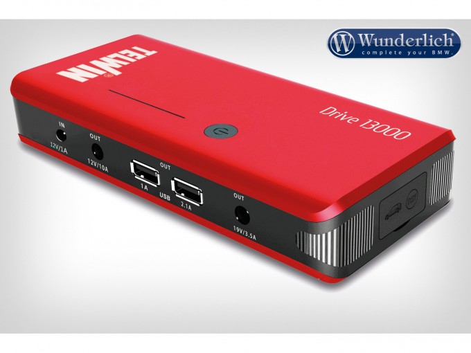 Портативное зарядное устройство 12 В и USB-накопитель 13000 - красный Wunderlich